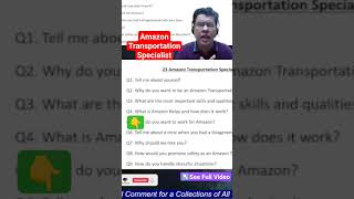 4/5 Amazon Transportation Specialist Interview Questions & Answer | Amazon