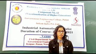 Industrial Automation Specialist - Anjali Trained & Placed By Sofcon Ahmedabad