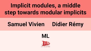 [ML'25] Implicit modules, a middle step towards modular implicits