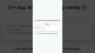 C++ bug: this leaks memory silently 🔁 #bughunt #codingchallenge #devtips