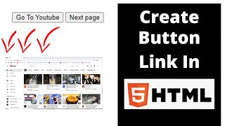 How To Make A Button Into A Link  In Html  | Html Button With Link