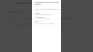 The difference between Using Statement and Using Directive #coding #shorts