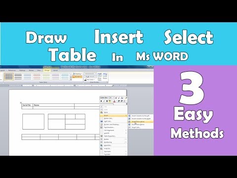How to Draw insert merge a table in ms word by office tutorials easy method