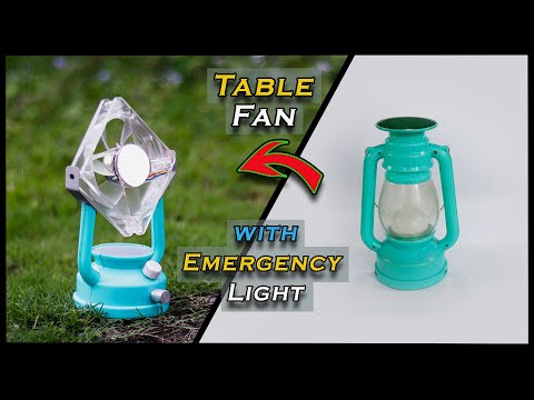 How to make Rechargeable Table Fan | DIY Table Fan with Emergence light