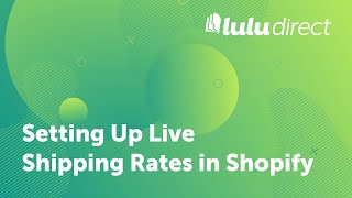Setting up Live Shipping Rates in Shopify