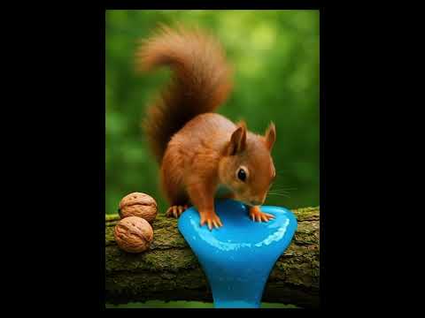 Everything fell to the ground while playing with Slime... 🐿️💥