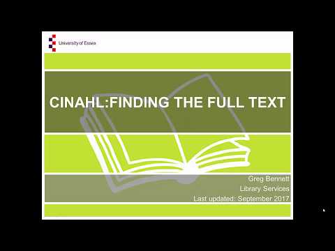 CINAHL: Finding the full text