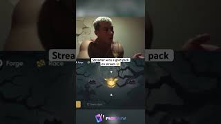 Streamer wins a gold pack on stream 😭 #kickstreaming
