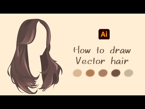 How to draw vector hair in PC with mouse & Pentool || adobe illustrator