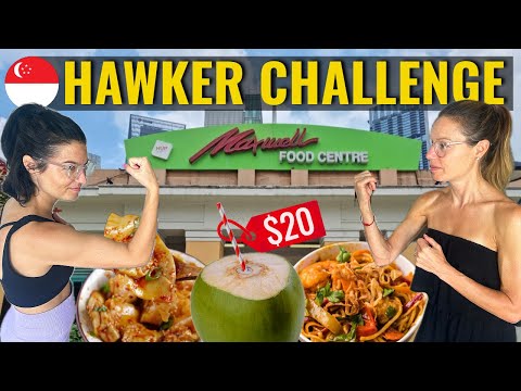 $20 Hawker Food Challenge in Singapore! 🇸🇬 Tourists vs. Locals at Maxwell Food Centre