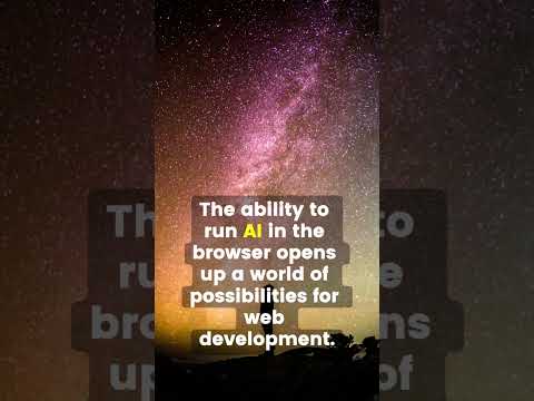 28/30. TensorFlow.js. AI in the browser. #machinelearning