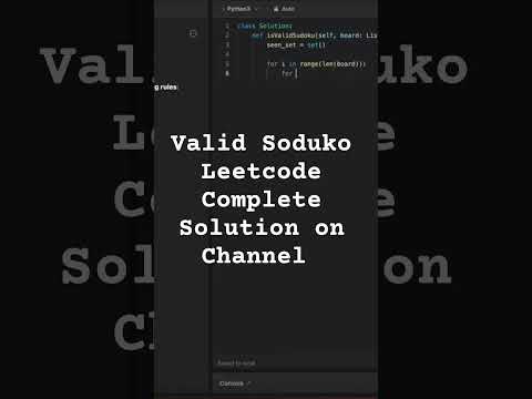 Valid Sudoku Leetcode Solution #leetcode #interview #coding #python