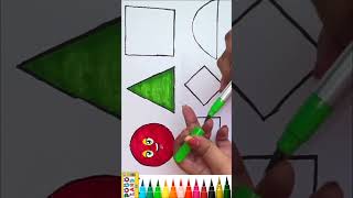 Draw and Colouring shapes for kids   #shorts #shapes #pogolandtv