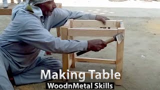 Amazing skills of making wooden table |  How to make table from pallet wood | make a simple table