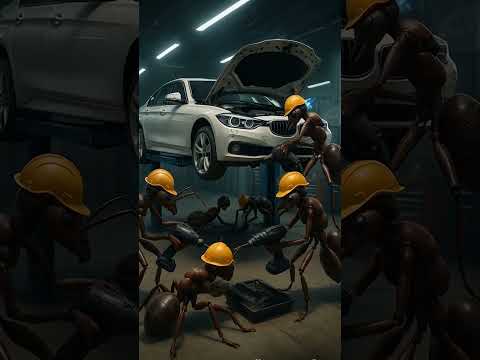 Giant Ants Working on a BMW – Real or CGI? 👀 #Shorts