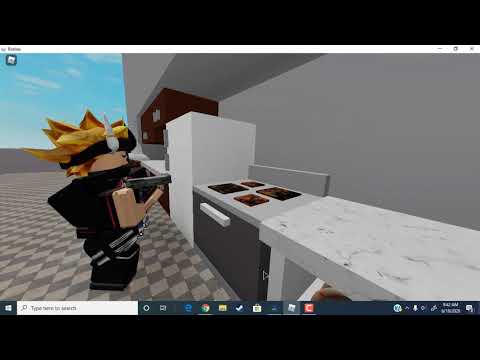 Playing kitchen gun(ROBLOX)