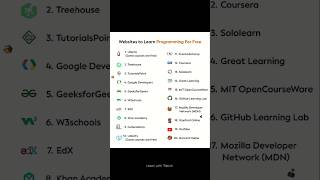 Websites to learn programming for free #python #pythonprogramming #programming #coding #javascript