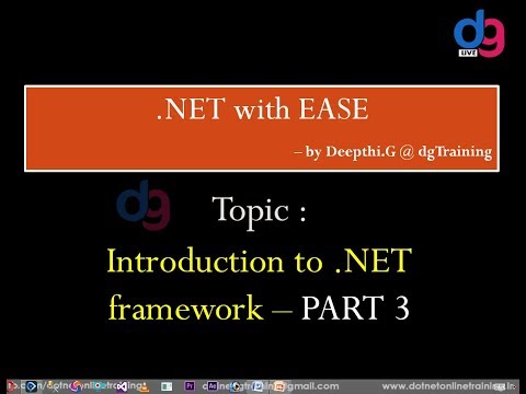 .NET framework - PART 3 | dgTraining