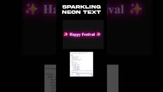!! Sparkling Neon Text ✨ made only with CSS!