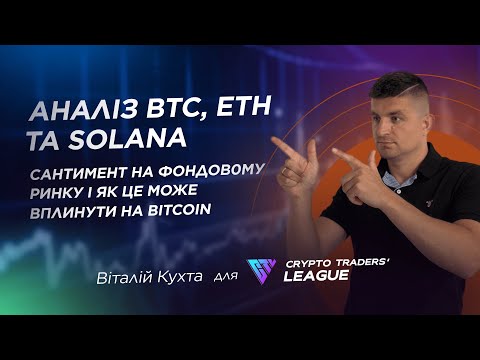 Аналіз BТС, ЕТН та Solana. Сантимент на Фондовму ринку і як це може вплинути на Bitcoin.