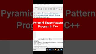 #85 Pyramid Shape Pattern Program in C++ | C++ Programming #shorts #youtubeshorts #NestedLoops