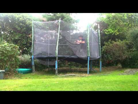First Double Front on Garden Trampoline