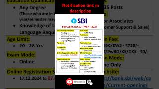 SBI Clerk Recruitment 2024: Apply Now for Your Dream Banking Job! 🏦💼 #bankingexams #sbiclerk #sbi
