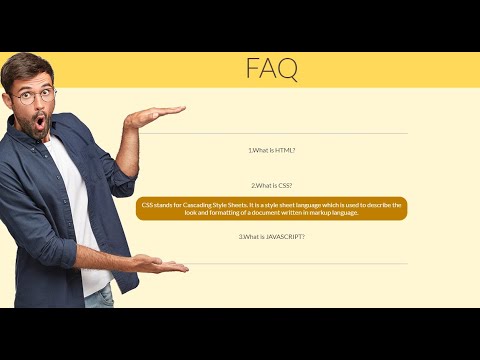 FAQ Accordian With HTML, CSS and JAVASCRIPT