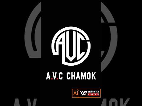 How to Design a Logo in Adobe Illustrator With the Name "A.V.C Chamok" step-by-step Tutorial #logo