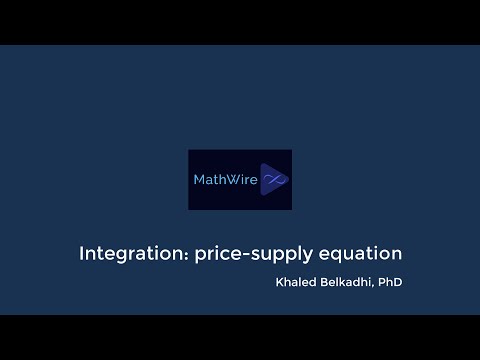 Integration: price-supply equation