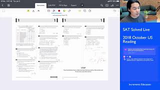 SAT Practice Test 10, Reading P3-5 (Solved LIVE) || Score: 52/52 — Easiest test? Got it in 61 mins