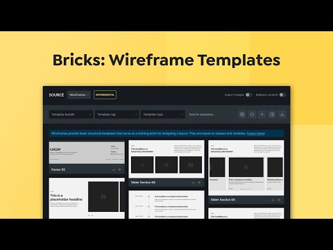 Bricks - Wireframe templates