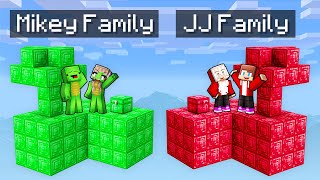 Mikey Family EMERALD vs JJ Family RUBY SKYBLOCK Battle in Minecraft (Maizen)