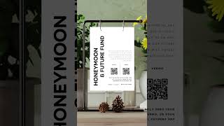 Honeymoon Fund Wedding Signage DIY Decoration, Wedding Modern Decor Honeymoon QR Code Sign
