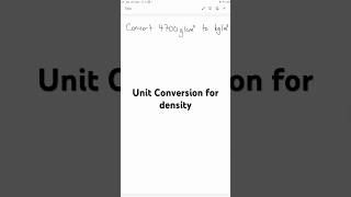 Unit Conversion for density #physicsigcse