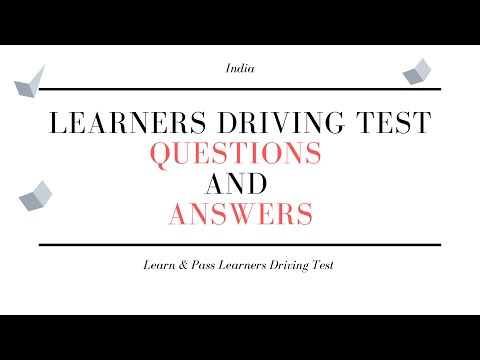 Learners Driving Test Questions and answers in English