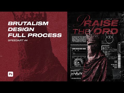 Brutalist Poster Design | Full Speed Art Process | Bold Typography & Raw Textures