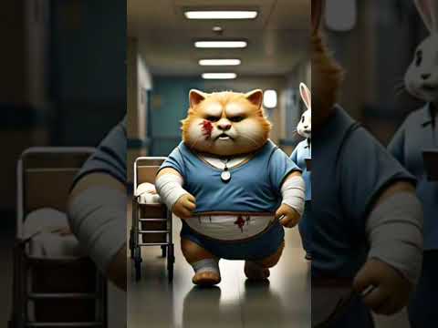 Cat ends up in hospital after failed parkour! #CatCartoon #FunnyCats #MeowTime