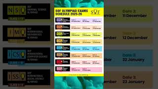 SOF OLYMPIAD SHELDUE 2025 -2026