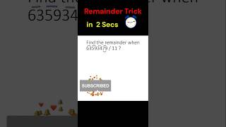 Find the Remainder without dividing #mathstrick #polymathfootprintsacademy