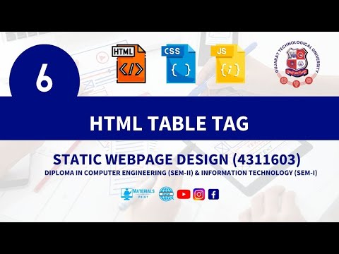 STATIC WEB PAGE DESIGNING  | HTML | PART 06 | MATERIALS POINT