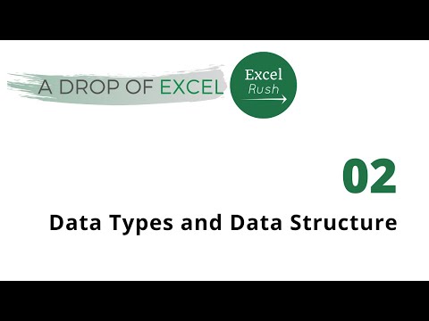 A Drop of Excel - 02 | Data types and Data structure in Excel