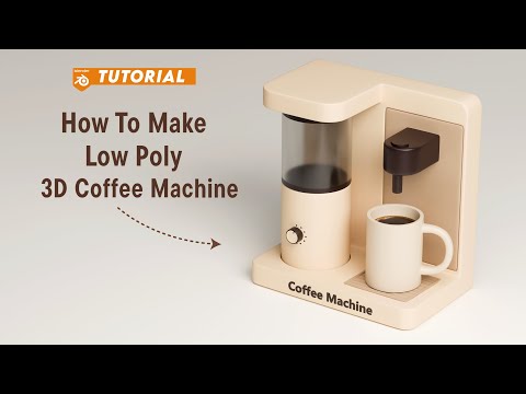 How to Make a Low Poly Coffee Machine in Blender | Modeling & Material Tutorial #3dmodeling #3d