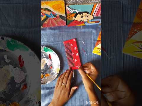 wooden comb painting ।।#woodworking #youtubeshorts #acrylic #like