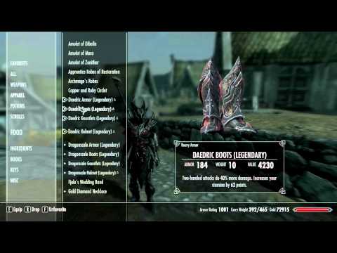 Skyrim Full Daedric armor - Best armor in the game - Upgraded + Enchanted