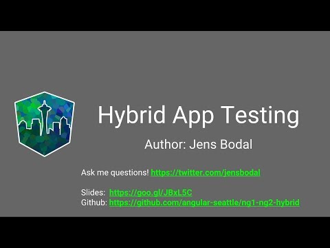 Hybrid Angular/AngularJS Testing with Jens Bodal