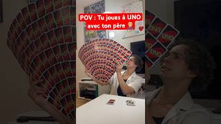 POV: YOU'RE PLAYING UNO WITH YOUR DAD 🤦🏼‍♂️ #humor #dad #sketch #sister #funny #joke #uno #games