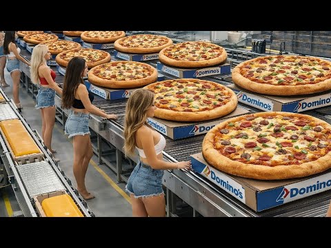 How Domino's Pizza Is Made In Factory: From Raw Dough to Perfect Melting Pieces (Full Process)