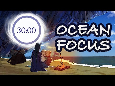 Wizard’s Study by the Ocean 🌊🔥 Ocean Ambience & Fire Sounds