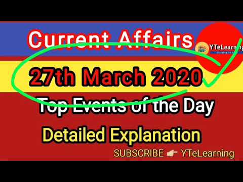 27  March 2020 Current Affairs | daily current affairs March 2020
